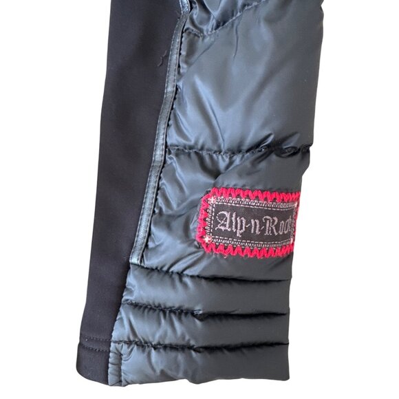 Alp N Rock Womens Hooded Quilted Puffer Coat With Striped Hood - Black M… - Picture 5 of 12